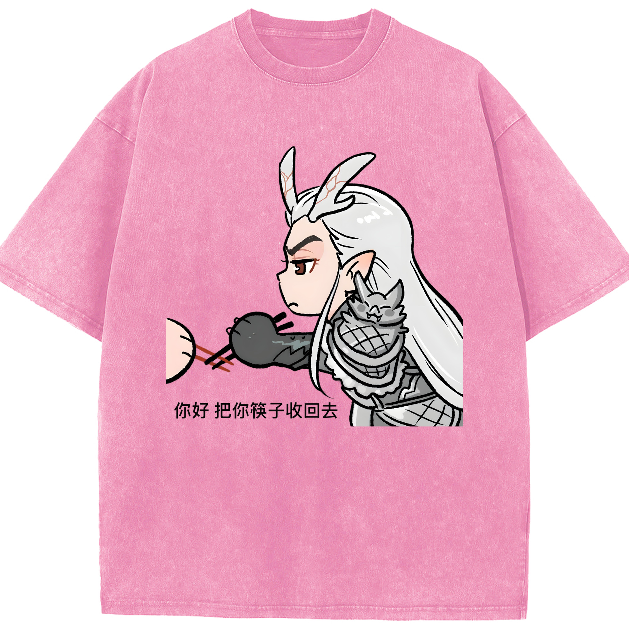 （画像用） Ne Zha 2 ナタ 魔童の大暴れ 綿100% ヴィンテージ風 半袖Tシャツ（フロントプリント）